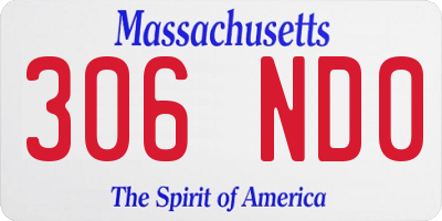 MA license plate 306ND0