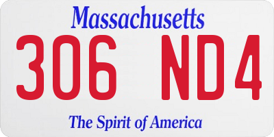 MA license plate 306ND4
