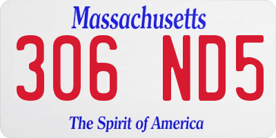 MA license plate 306ND5