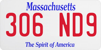MA license plate 306ND9