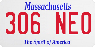 MA license plate 306NE0