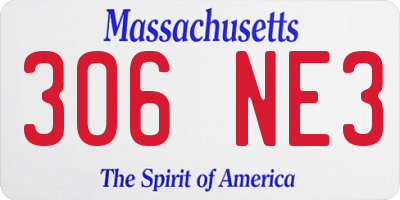 MA license plate 306NE3