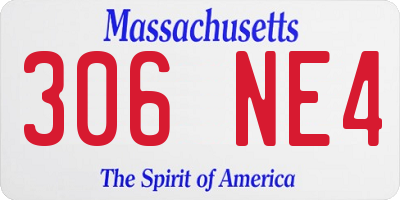 MA license plate 306NE4