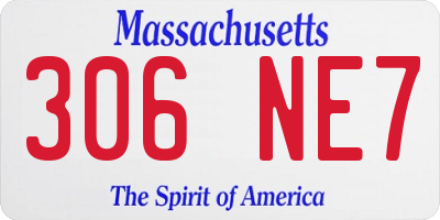MA license plate 306NE7
