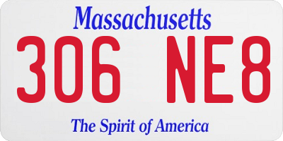 MA license plate 306NE8