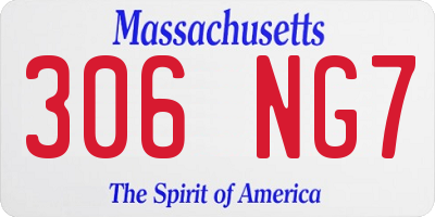 MA license plate 306NG7
