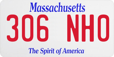 MA license plate 306NH0