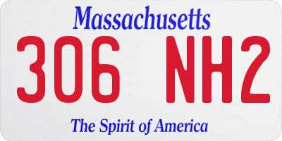 MA license plate 306NH2