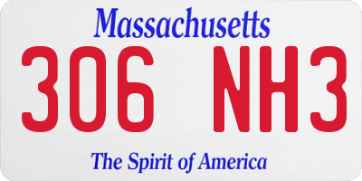MA license plate 306NH3