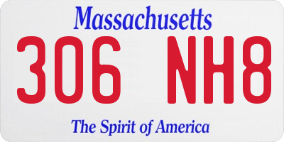 MA license plate 306NH8