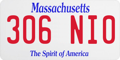 MA license plate 306NI0