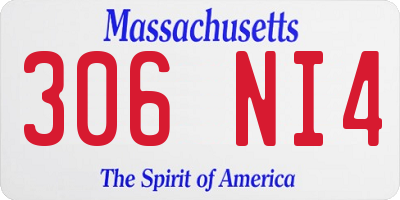 MA license plate 306NI4