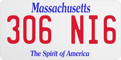 MA license plate 306NI6