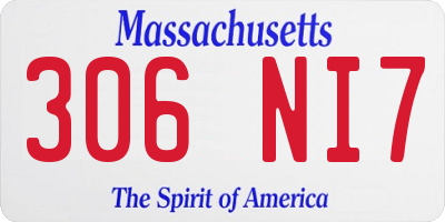 MA license plate 306NI7