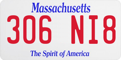 MA license plate 306NI8