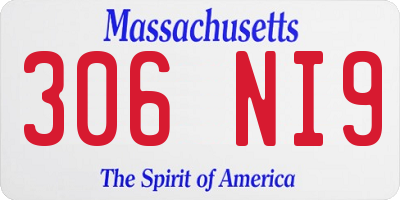 MA license plate 306NI9
