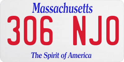 MA license plate 306NJ0
