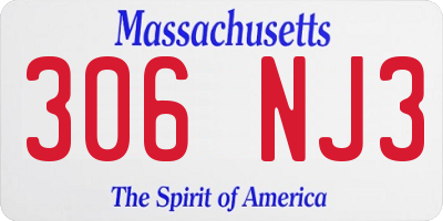 MA license plate 306NJ3