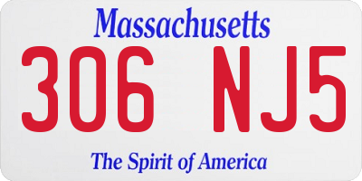 MA license plate 306NJ5