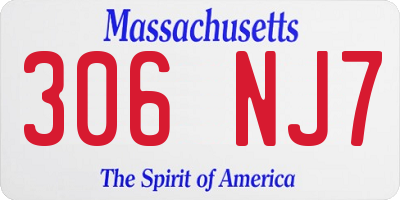 MA license plate 306NJ7