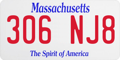 MA license plate 306NJ8