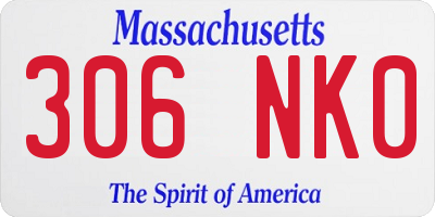 MA license plate 306NK0
