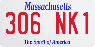 MA license plate 306NK1
