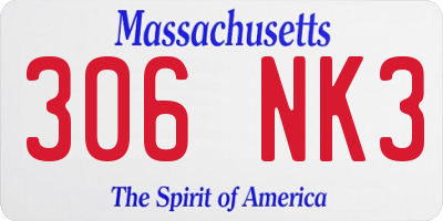 MA license plate 306NK3