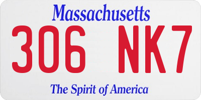 MA license plate 306NK7