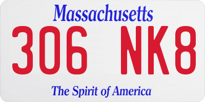 MA license plate 306NK8
