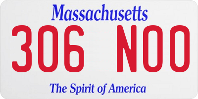 MA license plate 306NO0