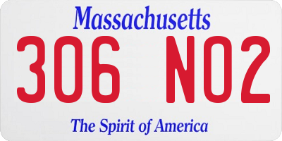 MA license plate 306NO2