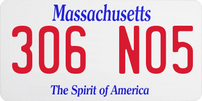MA license plate 306NO5