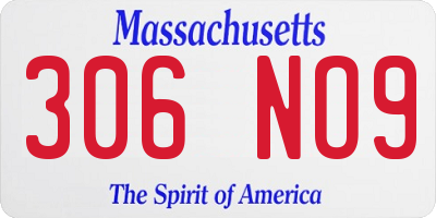 MA license plate 306NO9