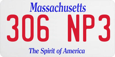 MA license plate 306NP3