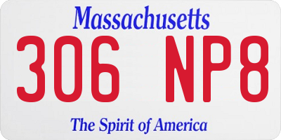 MA license plate 306NP8
