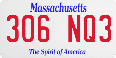 MA license plate 306NQ3