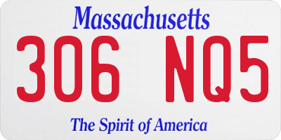 MA license plate 306NQ5