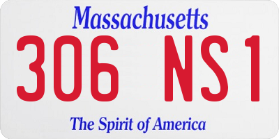 MA license plate 306NS1