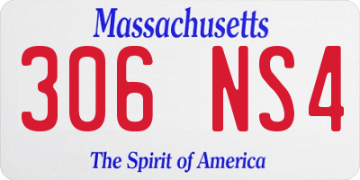MA license plate 306NS4