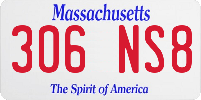 MA license plate 306NS8