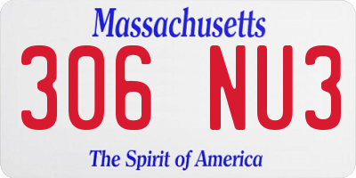 MA license plate 306NU3