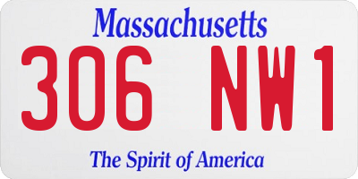 MA license plate 306NW1