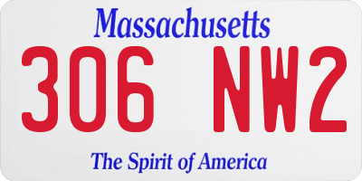 MA license plate 306NW2