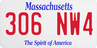 MA license plate 306NW4