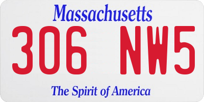 MA license plate 306NW5
