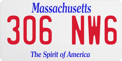 MA license plate 306NW6