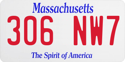 MA license plate 306NW7