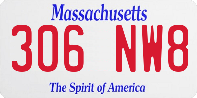 MA license plate 306NW8