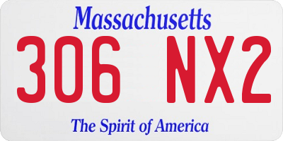 MA license plate 306NX2